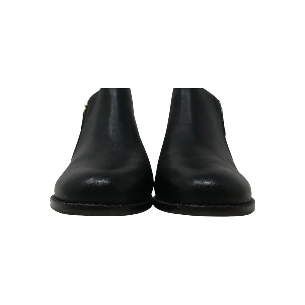 Vionic Jolene Ankle Boots Women 7.5 Black Leather Low Heel Side Zip